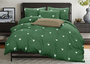 Постельное белье бязь 2,0 сп. "СонМаркет" пр.220х240 (нав. 50х70) True love K green комп Постельное белье бязь 2,0 сп. "СонМаркет" пр.220х240 (нав. 50х70) True love K green комп
